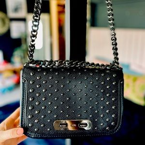 COACH RESERVE SIGNATURE CHAIN CROSSBODY LEATHER WITH GUNMETAL RIVETS